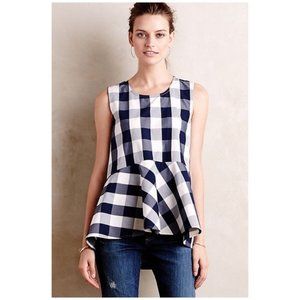 Anthropologie HD in Paris Peplum Gingham Tank Top